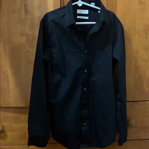 Calvin Klein Men's Black Long-Sleeve Button-Up Shirt